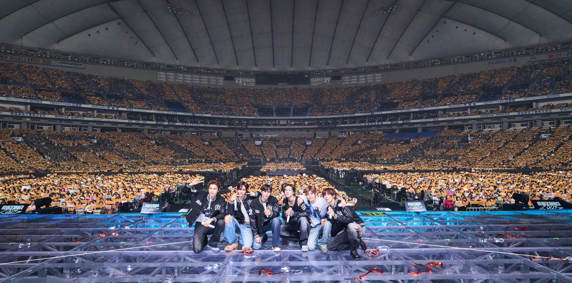 RIIZE on stage before a packed Tokyo Dome crowd during the RIIZING LOUD concert